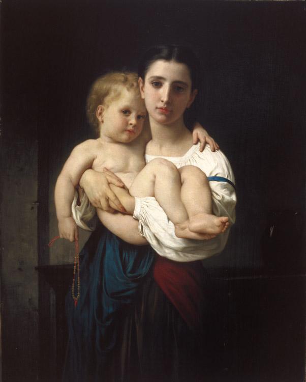Adolphe William Bouguereau The Elder Sister (mk26) oil painting image